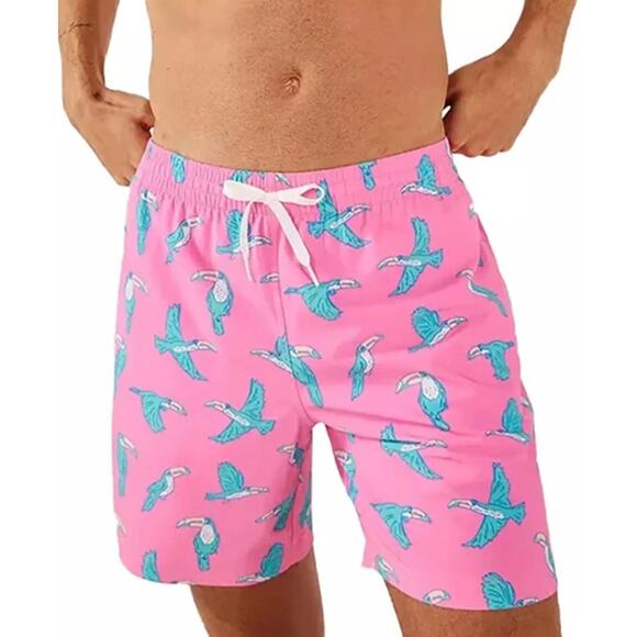 New Chubbies Mens Sz XXL Classic 5.5" Swim Trunks Pink Toucan Do Its Mesh Liner - Picture 1 of 9
